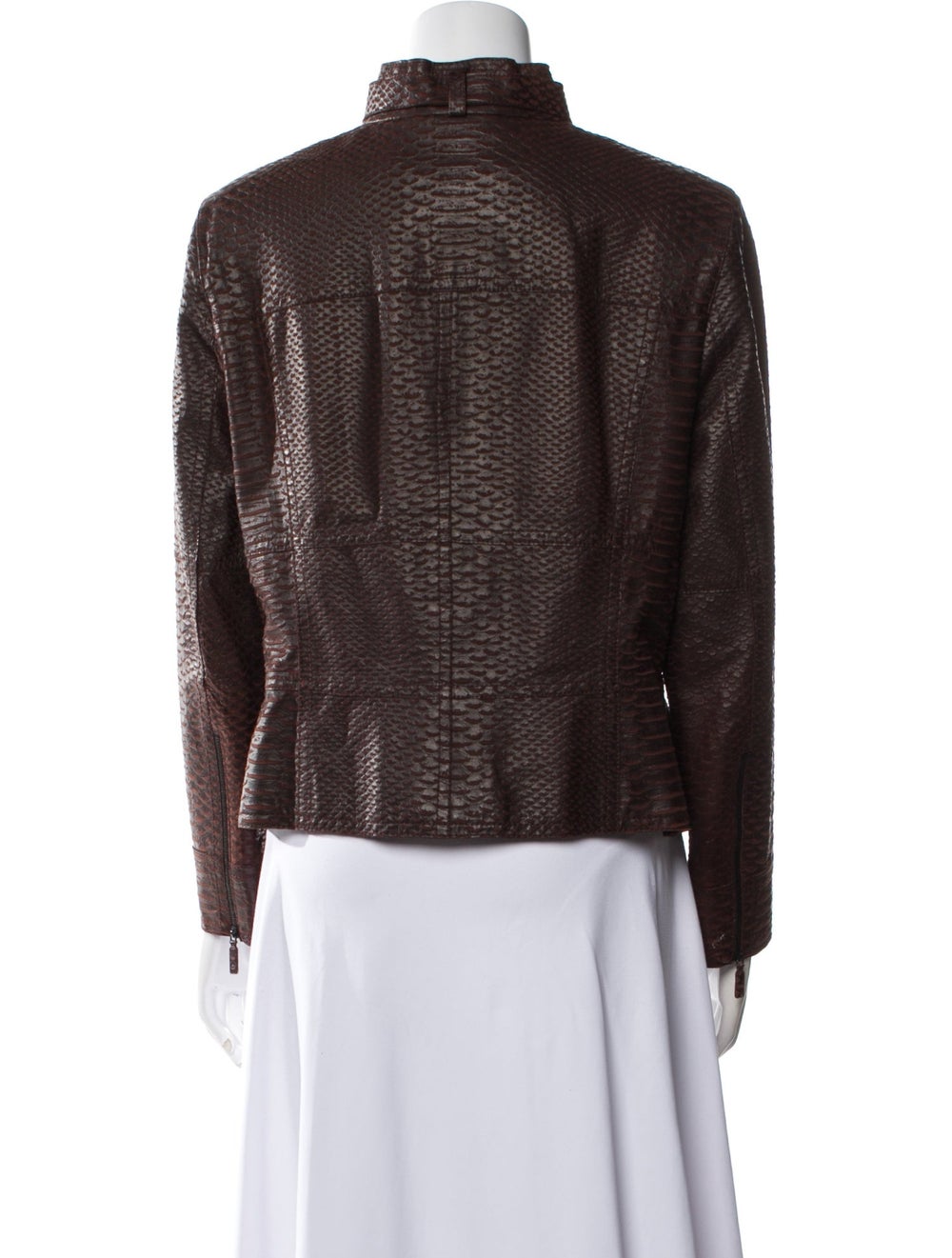 Escada Lambskin Evening Jacket Brown Stand Collar - image 3