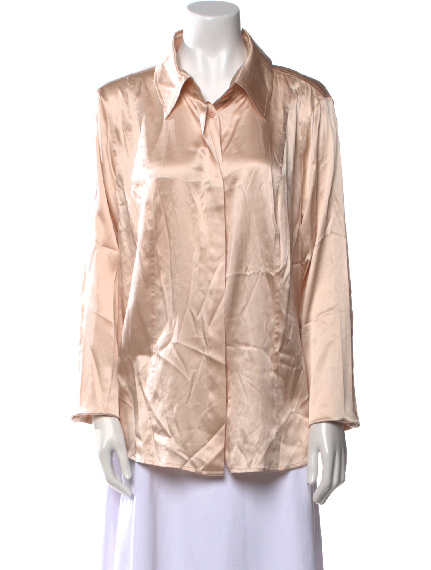 Escada Silk Long Sleeve Button-Up Top