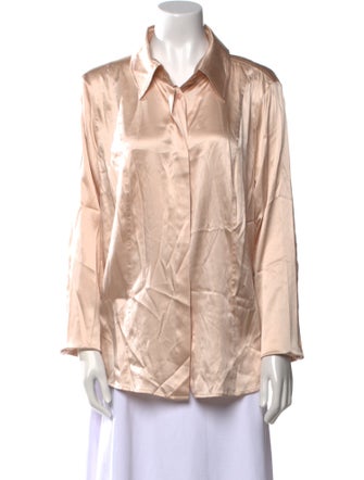 Escada Silk Long Sleeve Button-Up Top