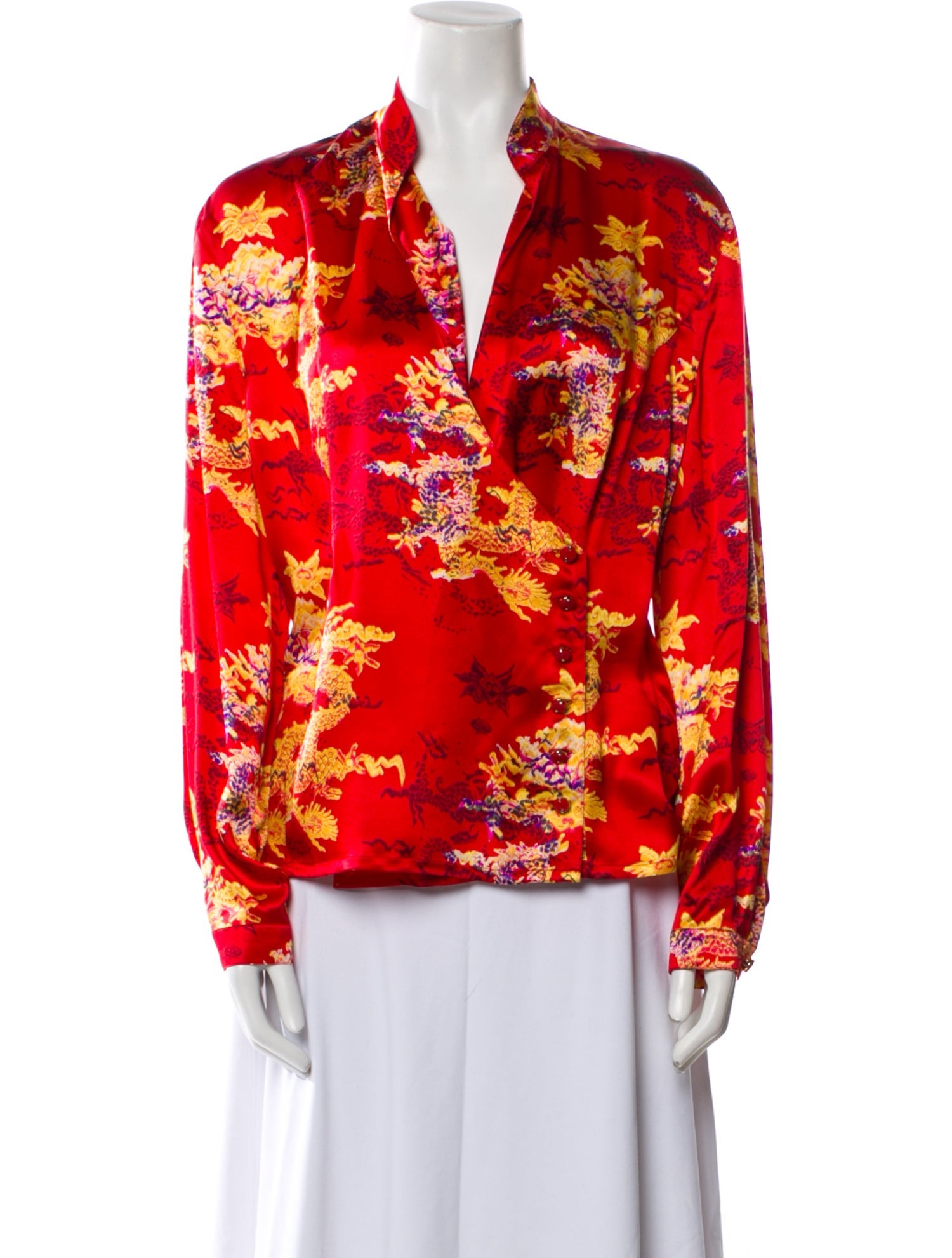 Escada Silk Floral Print Blouse