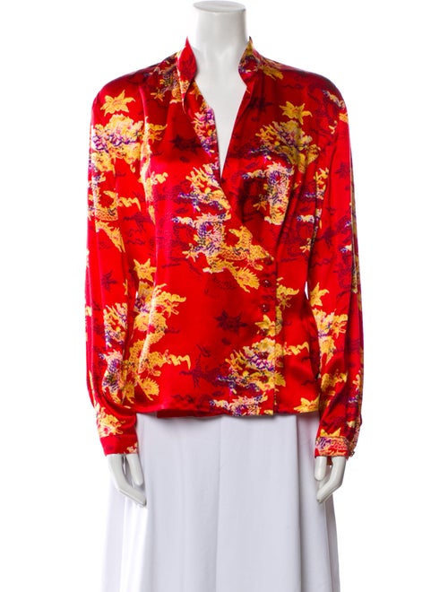 Escada Silk Floral Print Blouse