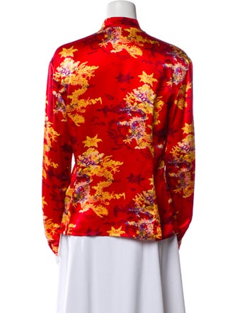 Escada Silk Floral Print Blouse