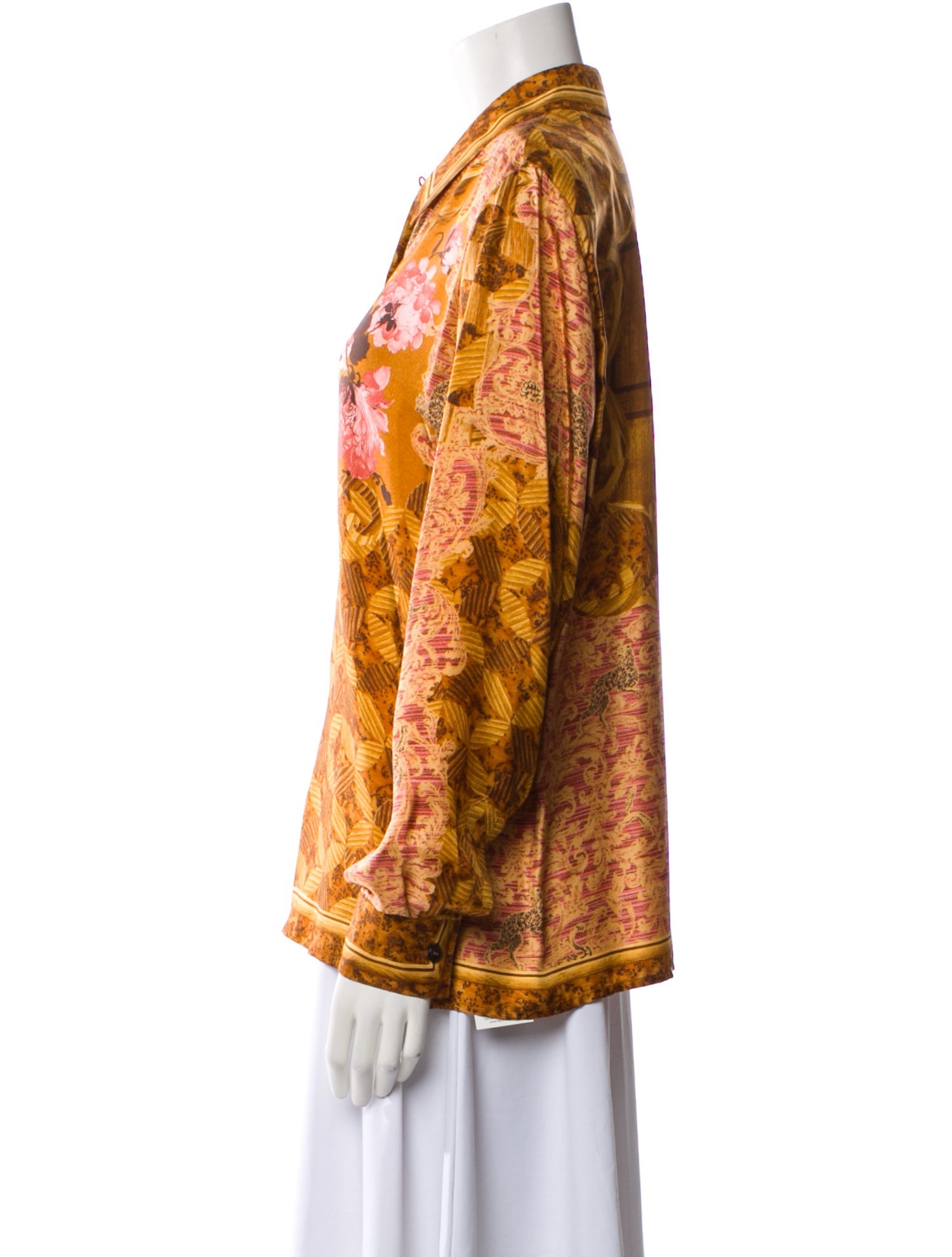 Escada Silk Printed Button-Up Top