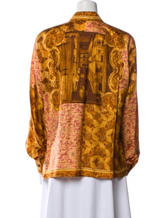 Escada Silk Printed Button-Up Top