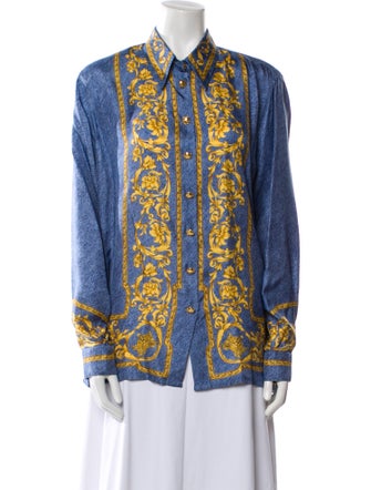 Escada Silk Printed Button-Up Top