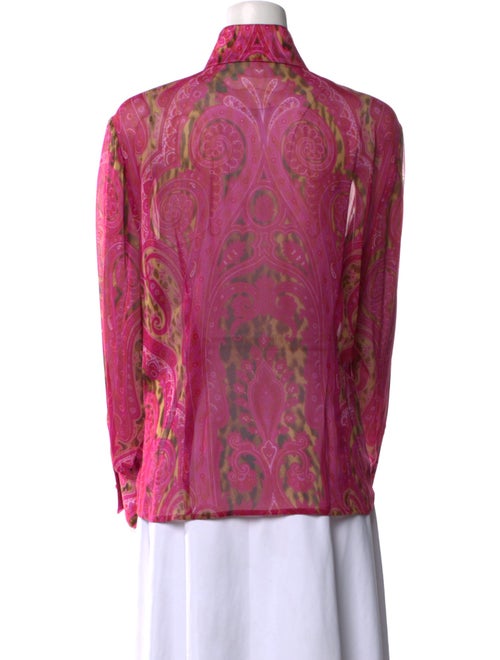 Escada Silk Floral Print Button-Up Top