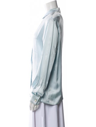 Escada Silk Long Sleeve Button-Up Top
