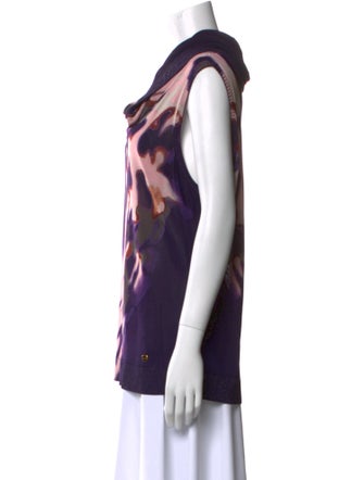 Escada Printed Cowl Neck Top