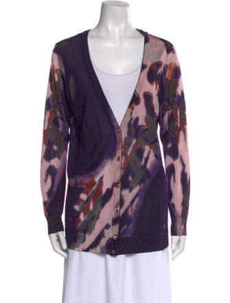 Escada Tie-Dye Print V-Neck Sweater