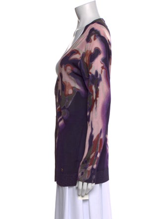 Escada Tie-Dye Print V-Neck Sweater
