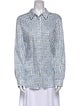 Escada Printed Long Sleeve Button-Up Top