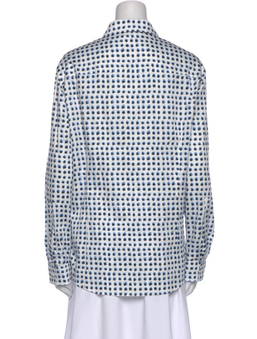 Escada Printed Long Sleeve Button-Up Top