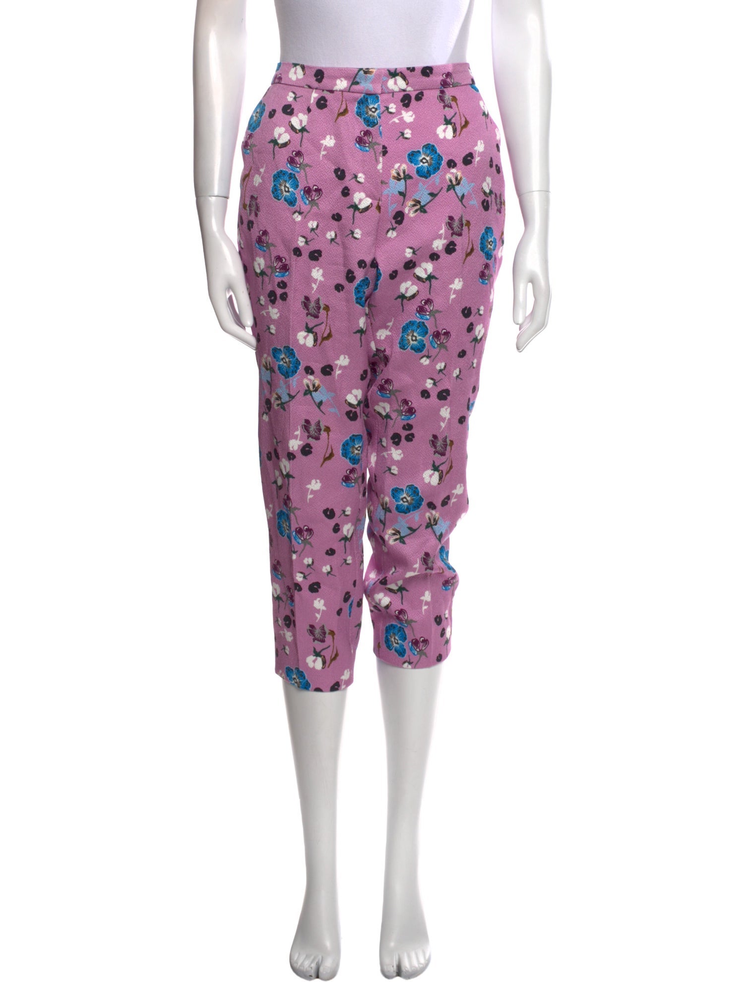 Escada Floral Print Skinny Leg Pants