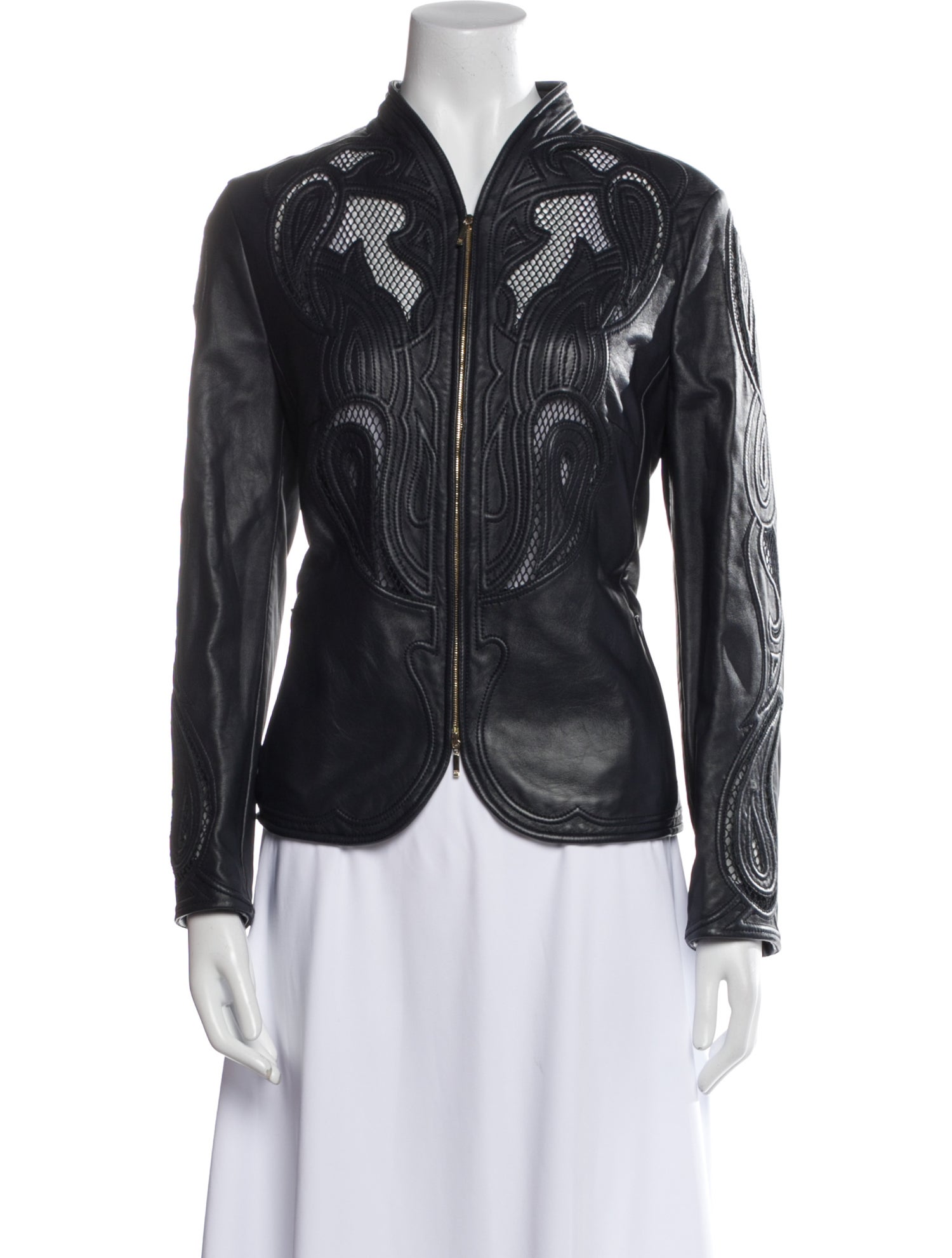 Escada Leather Printed Evening Jacket