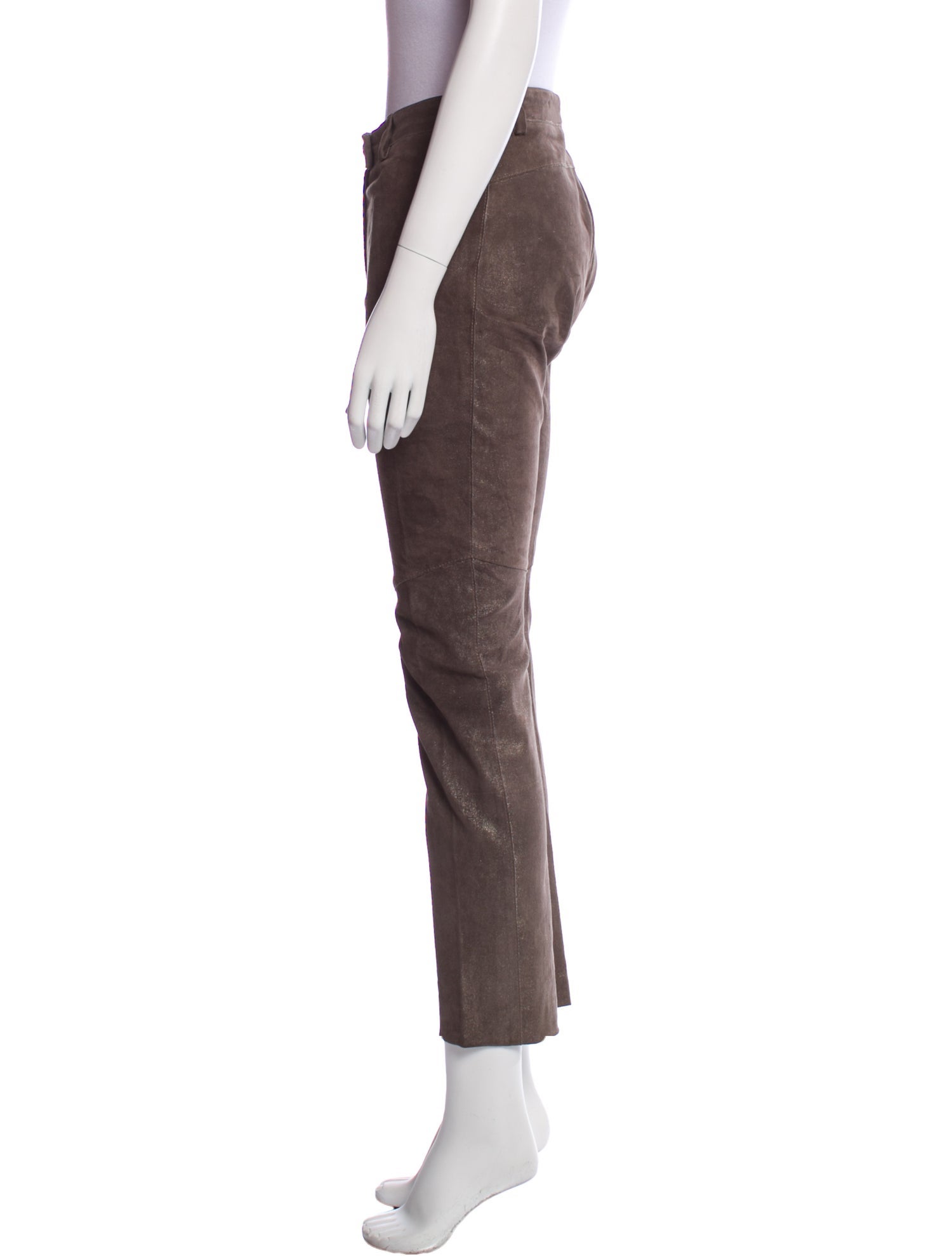 Escada Lamb Leather Straight Leg Pants
