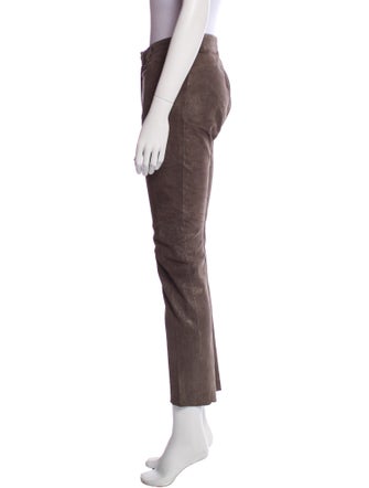 Escada Lamb Leather Straight Leg Pants