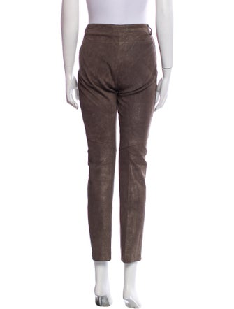 Escada Lamb Leather Straight Leg Pants