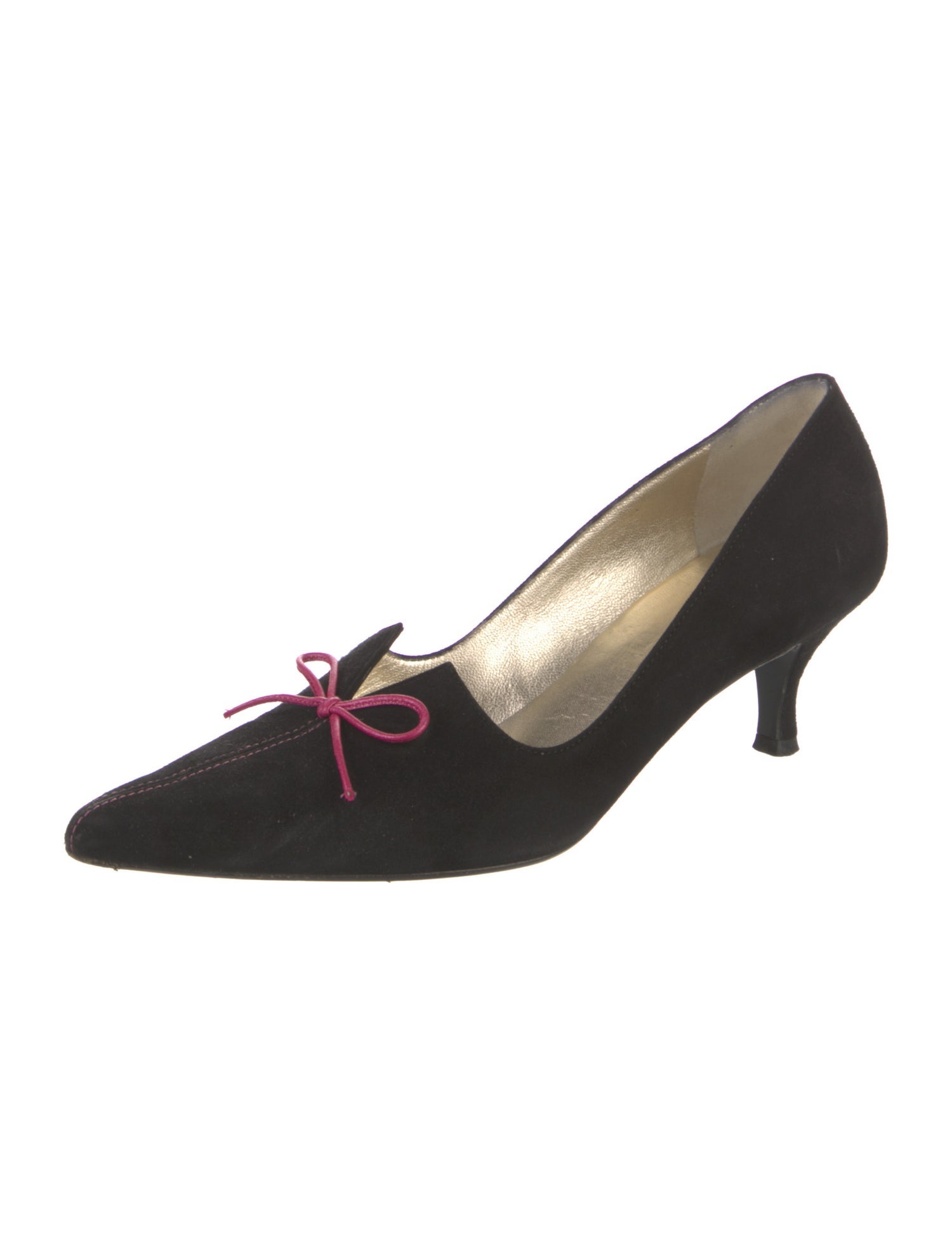 Escada Suede Bow Accents Pumps