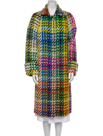 Escada Virgin Wool Printed Faux Fur Coat