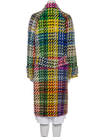 Escada Virgin Wool Printed Faux Fur Coat