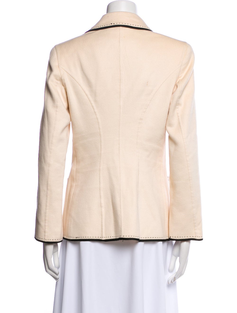 Escada Cashmere Jacket Neutrals Pointed Collar Pa… - image 3