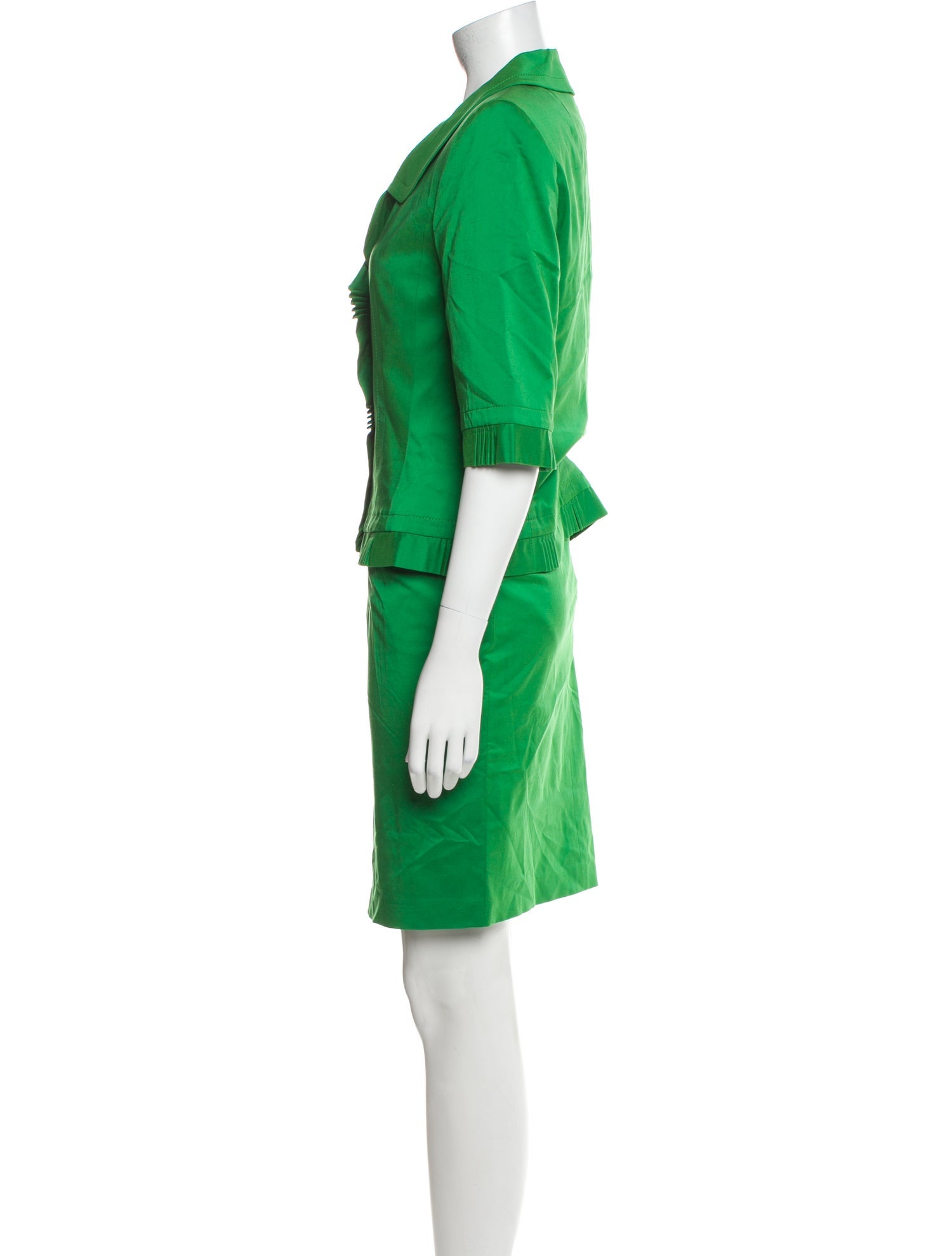 Escada Pleated Accents Skirt Suit