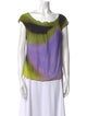 Escada Wool Tie-Dye Print Blouse