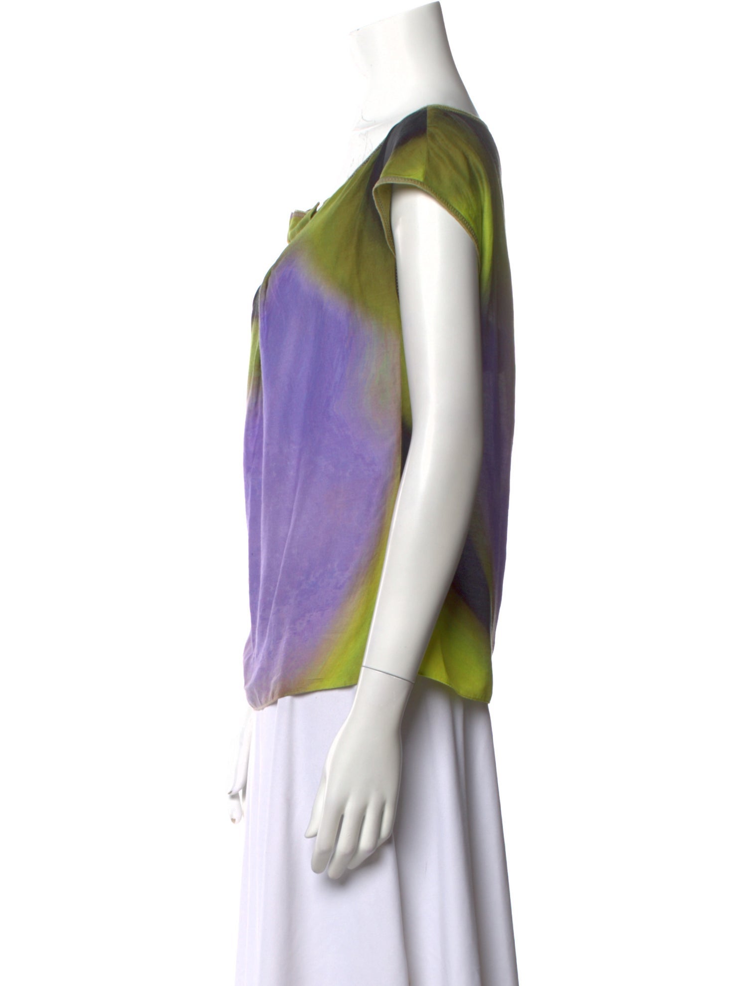 Escada Wool Tie-Dye Print Blouse