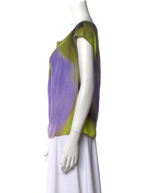 Escada Wool Tie-Dye Print Blouse