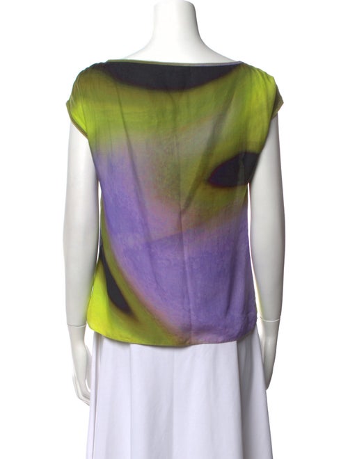 Escada Wool Tie-Dye Print Blouse