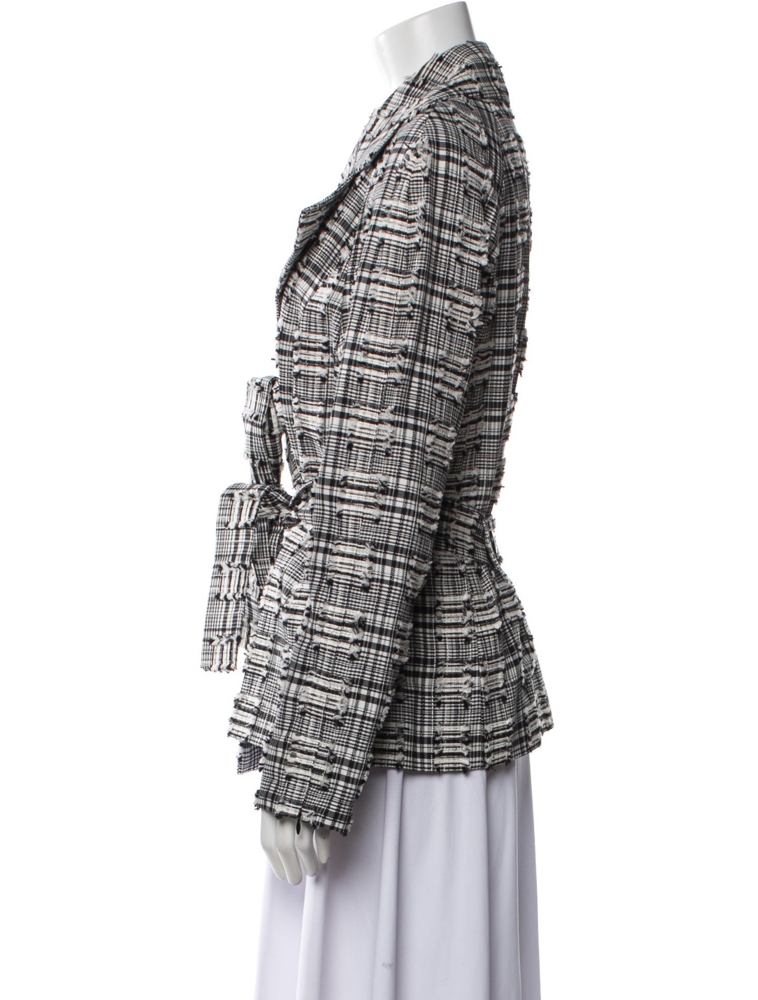 Escada Tweed Plaid Print Blazer
