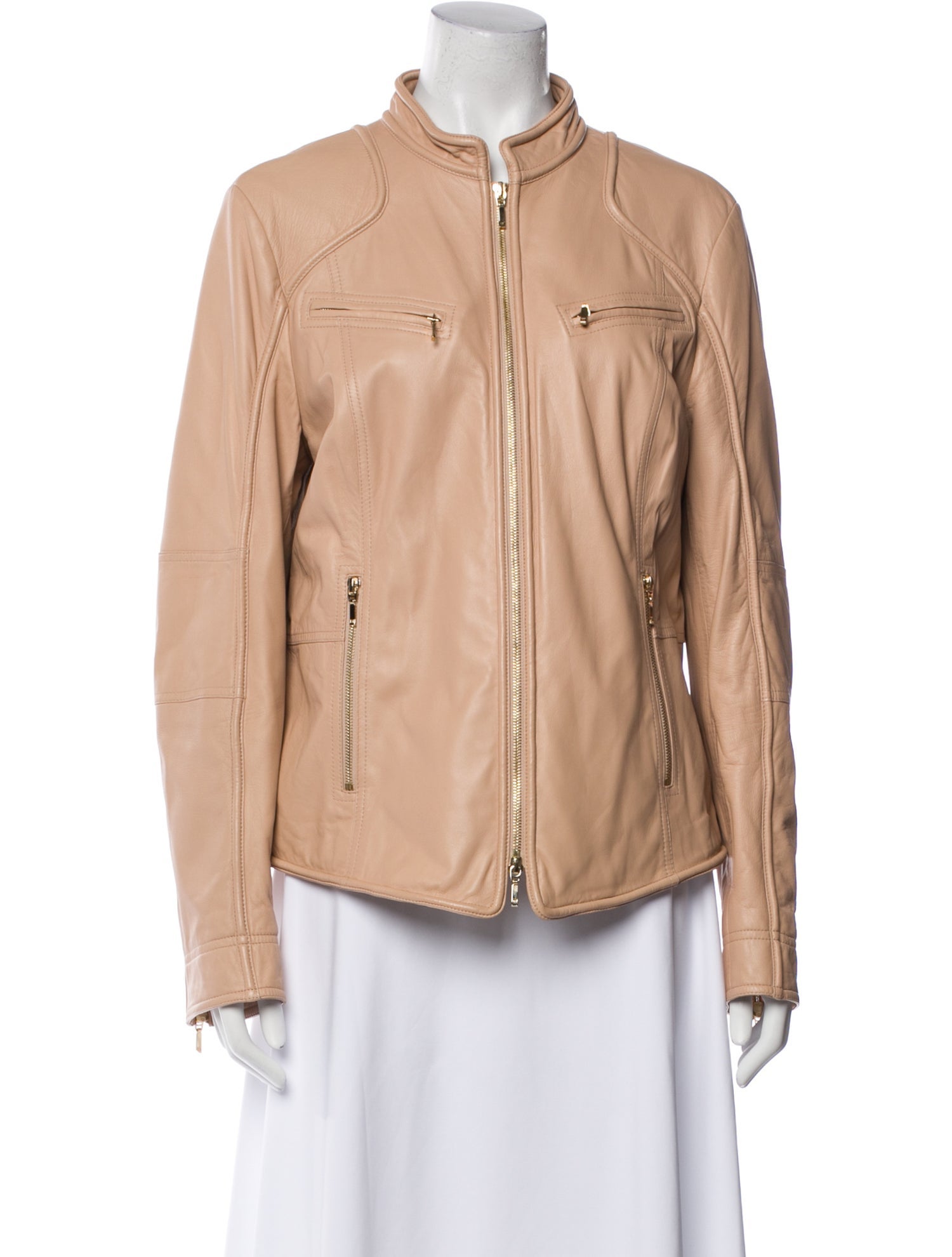 Escada Lamb Leather Biker Jacket
