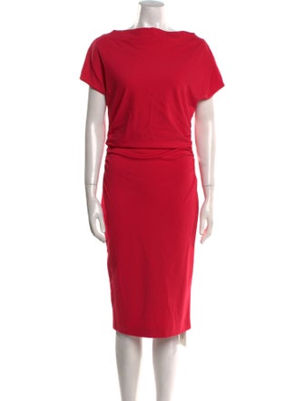 Escada Bateau Neckline Midi Length Dress