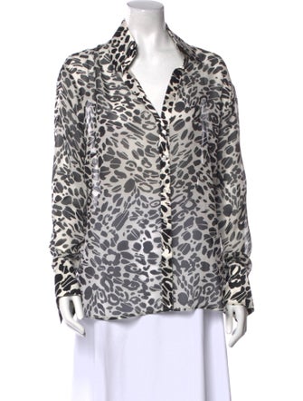 Escada Silk Animal Print Blouse