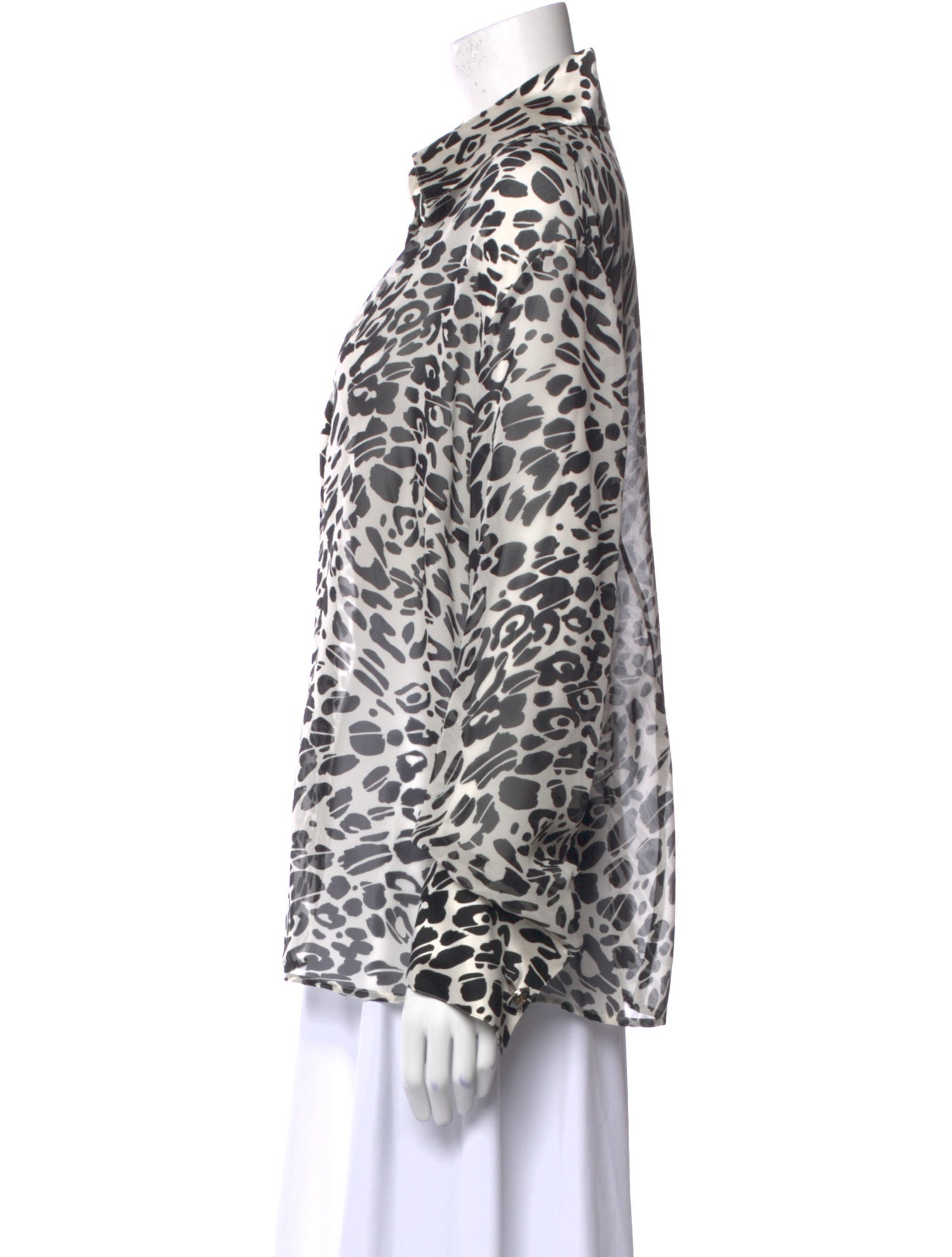 Escada Silk Animal Print Blouse