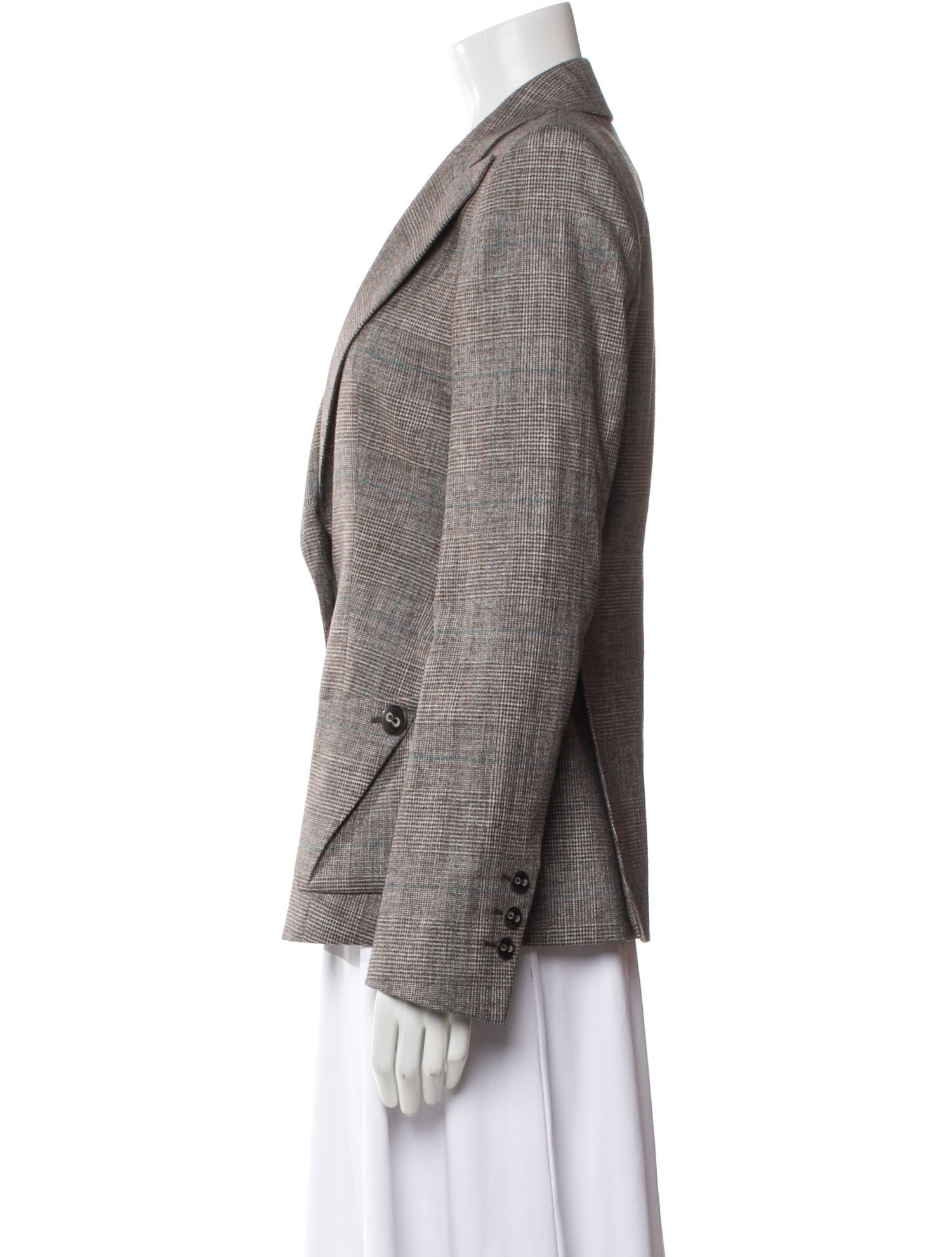 Escada Plaid Print Blazer