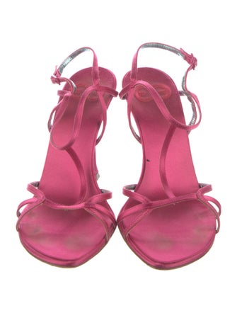 Escada Satin T-Strap Sandals
