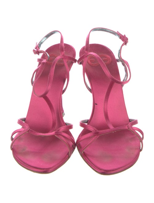 Escada Satin T-Strap Sandals