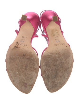 Escada Satin T-Strap Sandals