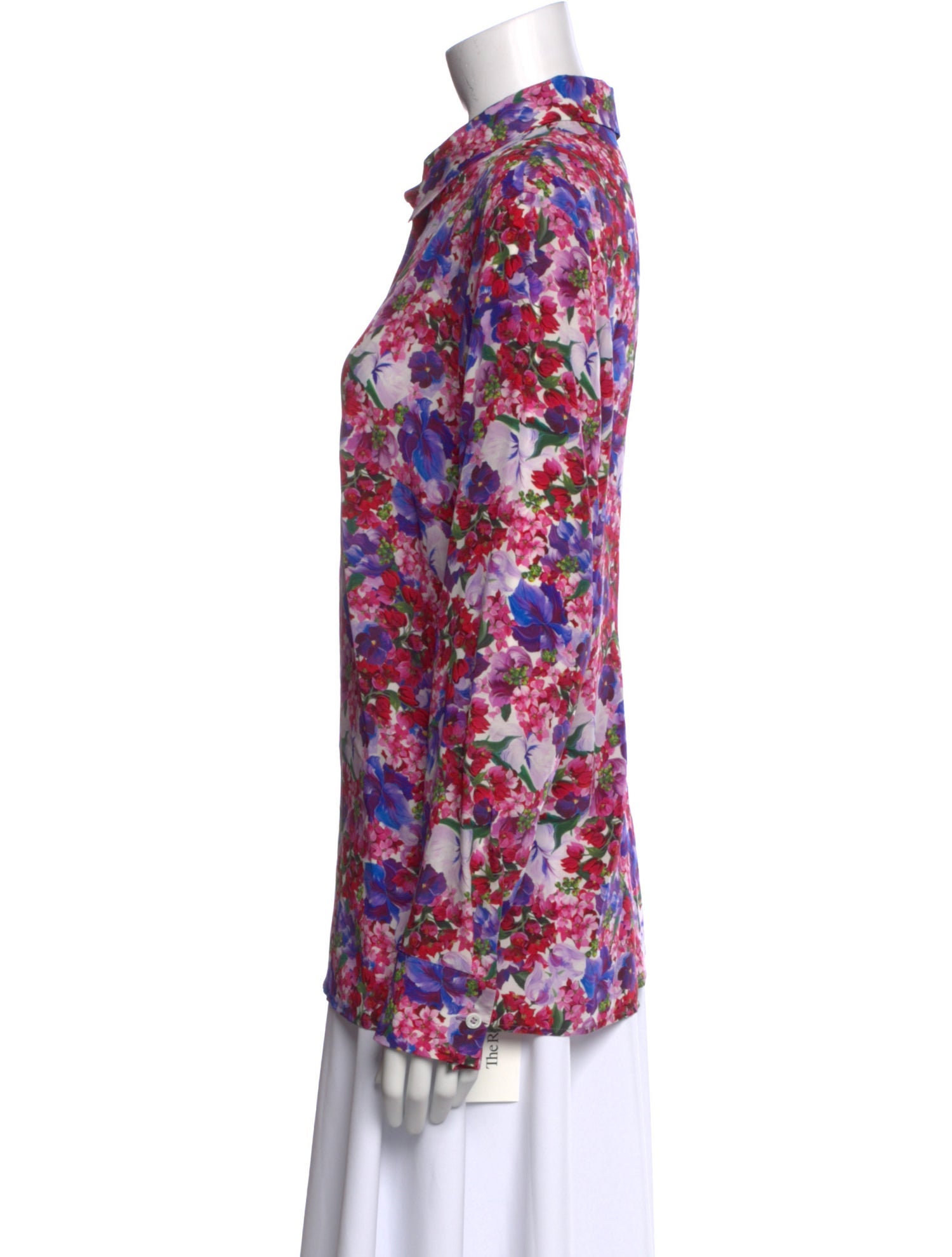 Escada Silk Floral Print Button-Up Top