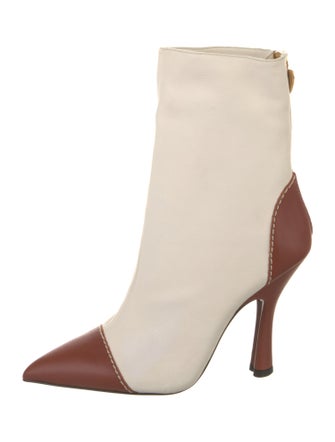 Escada Leather Colorblock Pattern Boots