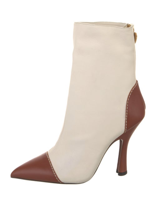 Escada Leather Colorblock Pattern Boots