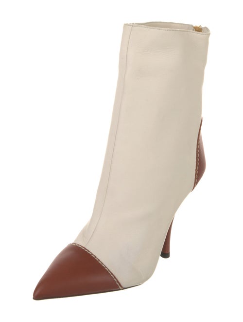 Escada Leather Colorblock Pattern Boots