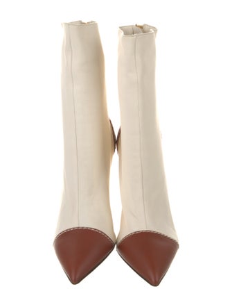 Escada Leather Colorblock Pattern Boots