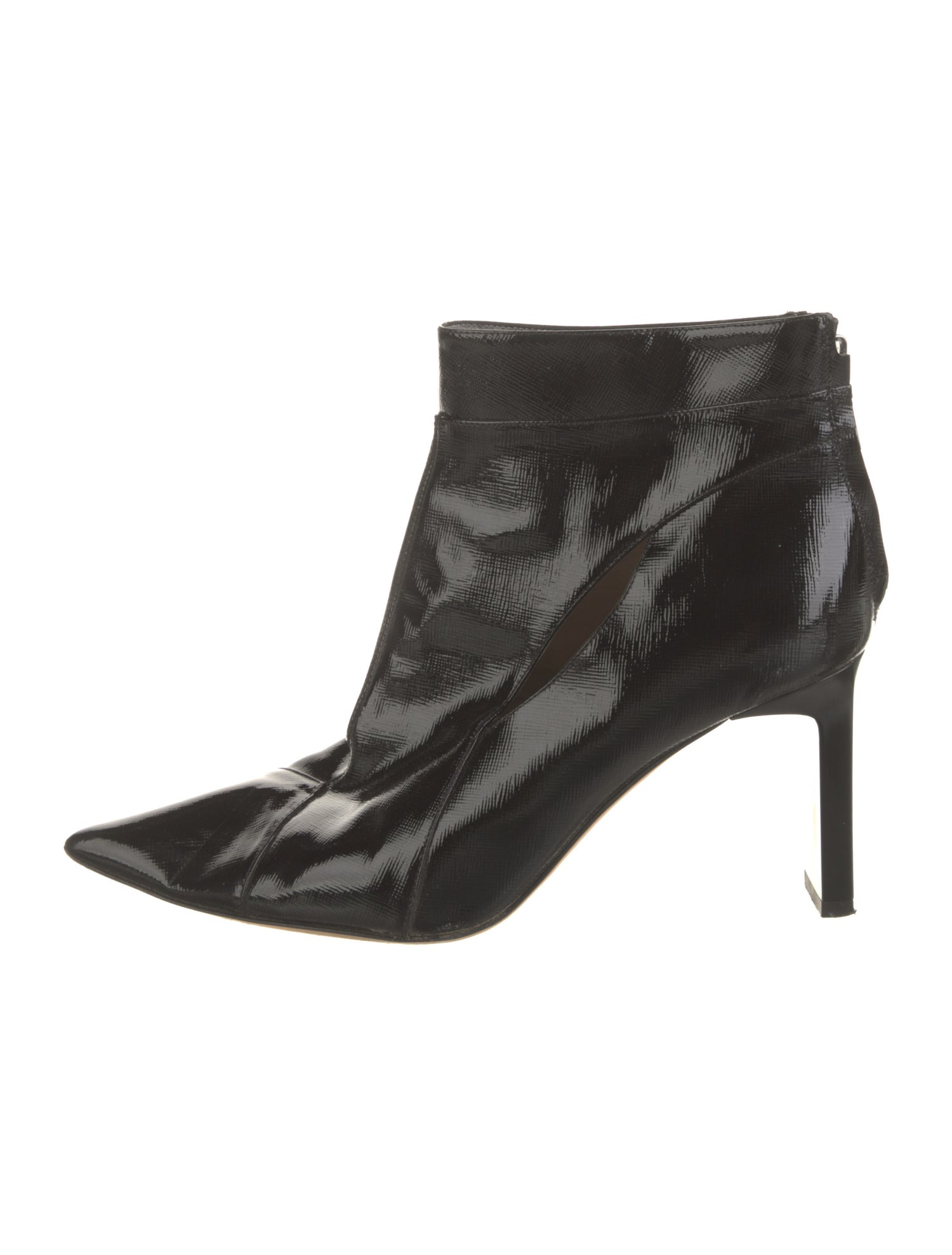 Escada Patent Leather Cutout Accent Boots