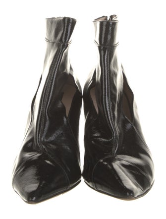 Escada Patent Leather Cutout Accent Boots