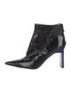 Escada Patent Leather Leather Trim Embellishment Boots
