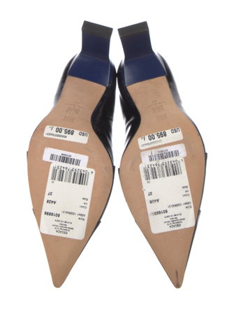 Escada Patent Leather Leather Trim Embellishment Boots