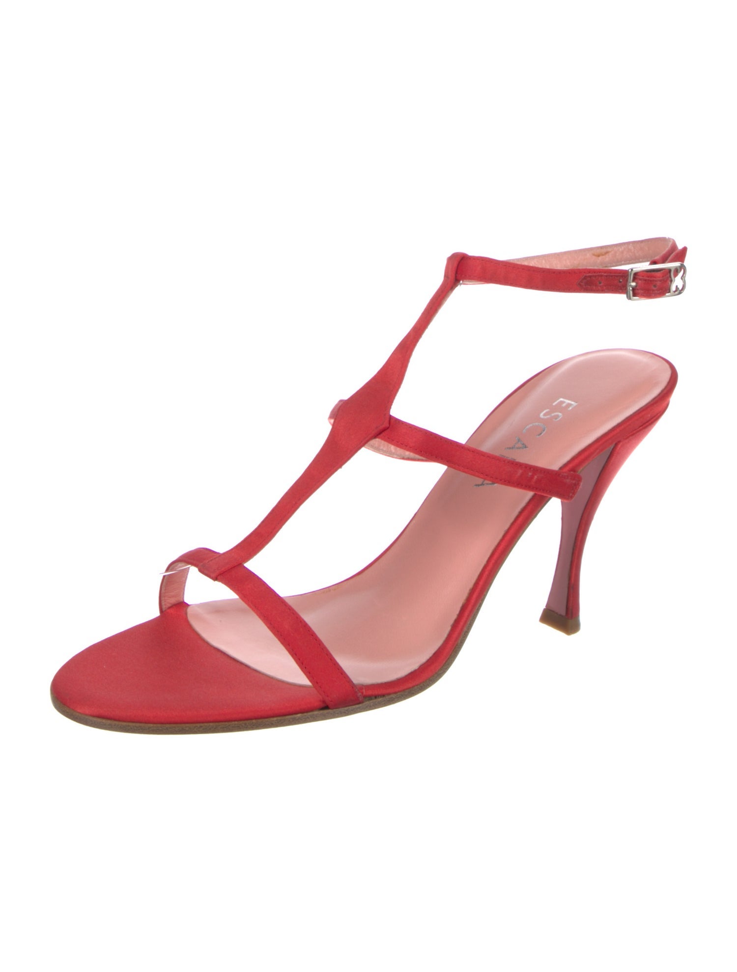Escada Satin T-Strap Sandals