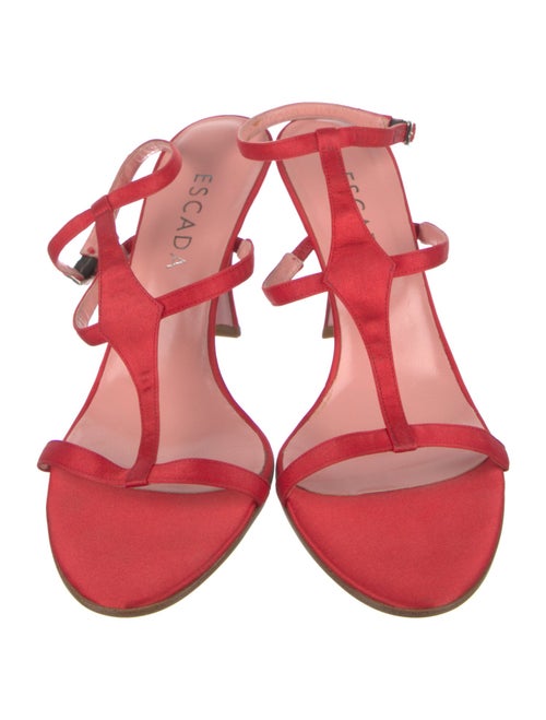 Escada Satin T-Strap Sandals